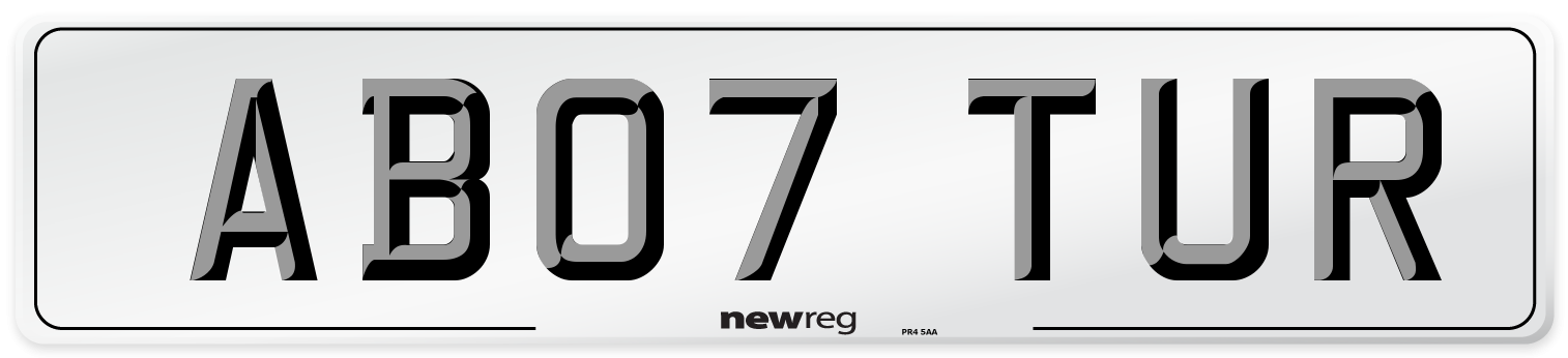 AB07 TUR Number Plate from New Reg